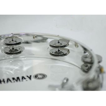 Trống lắc tay - Lục lạc gõ bo Inox Tambourine Yamaha MT6-102T (màu Trong)