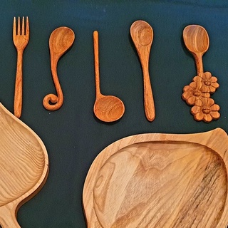 Muỗng gỗ thìa gỗ cán cong điệu đà
