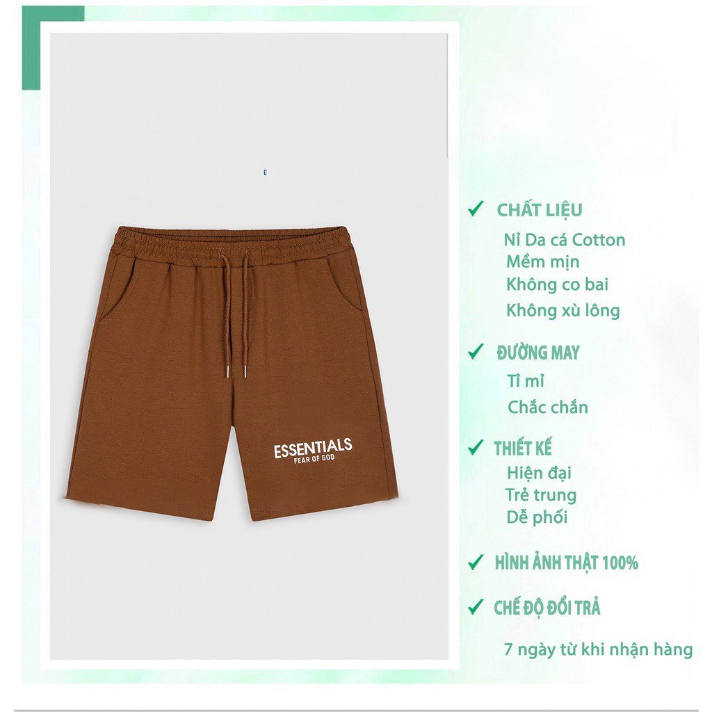 Quần Short Nam Azila In Chữ Essentials Dày Dặn Mềm Mịn Co Giãn Phong Cách Trẻ Trung Năng Động