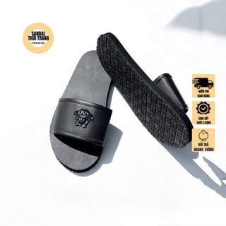 Dép sandal quai ngang nam nữ full đen size 30-44 sandalthoitrang