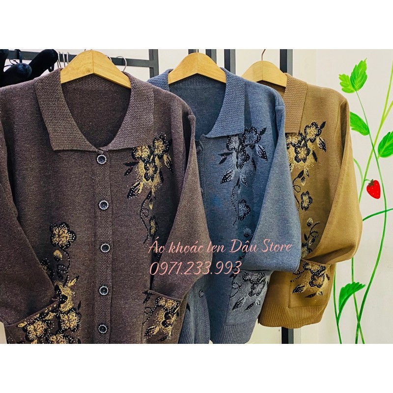 Áo khoác len cho Mẹ size Đại💥𝑭𝑹𝑬𝑬𝑺𝑯𝑰𝑷💥 Áo khoác len trung niên chất dày mịn đẹp