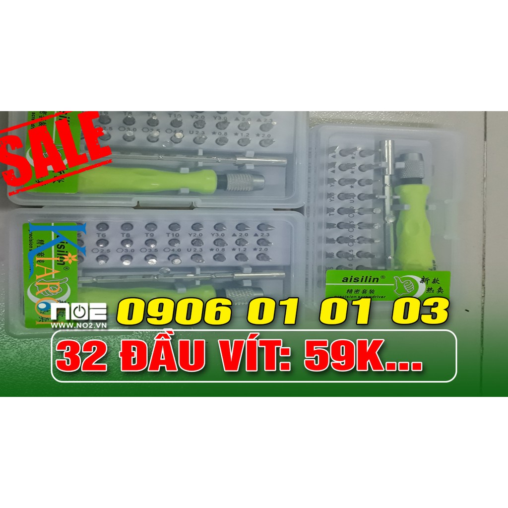 Bộ tua vít đa năng 32 đầu, chất liệu hợp kim thép chắc chắn, bền bỉ với thời gian