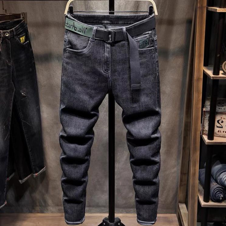 HCM️⚡ Quần Jean Dài, Quần Jean Nam Thêu Logo Màu Xám Dành Cho Nam Và Nữ Mina_fashion