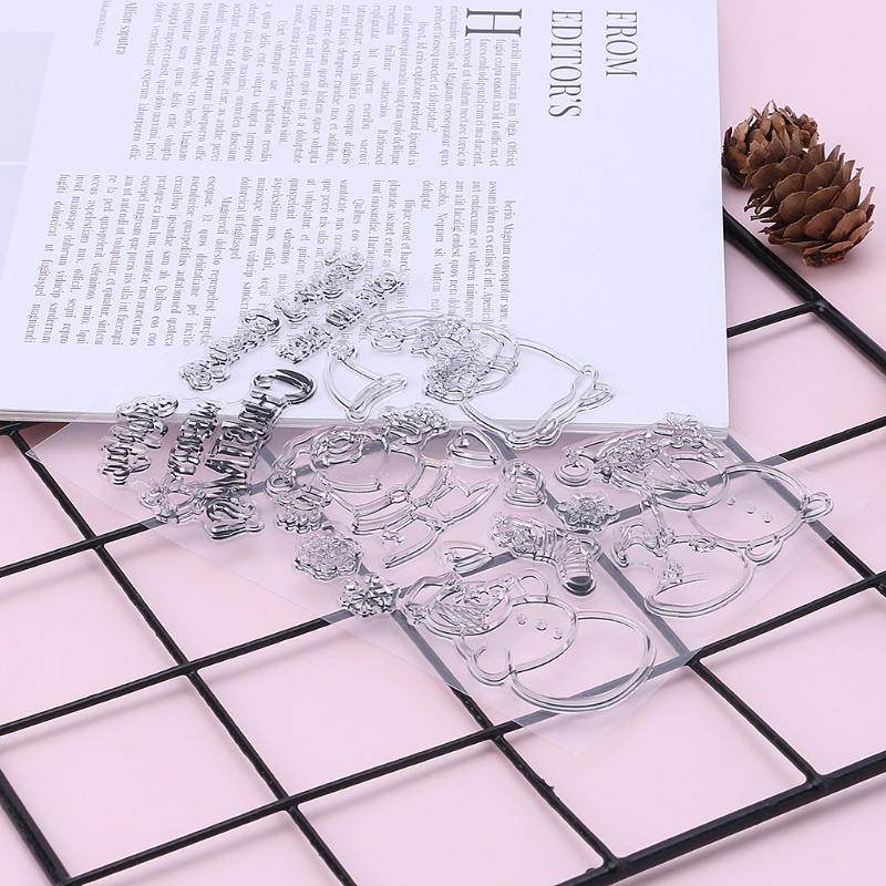 Con Dấu Silicone Trong Suốt Hình Ông Già Noel Trang Trí Sổ Tay DIY