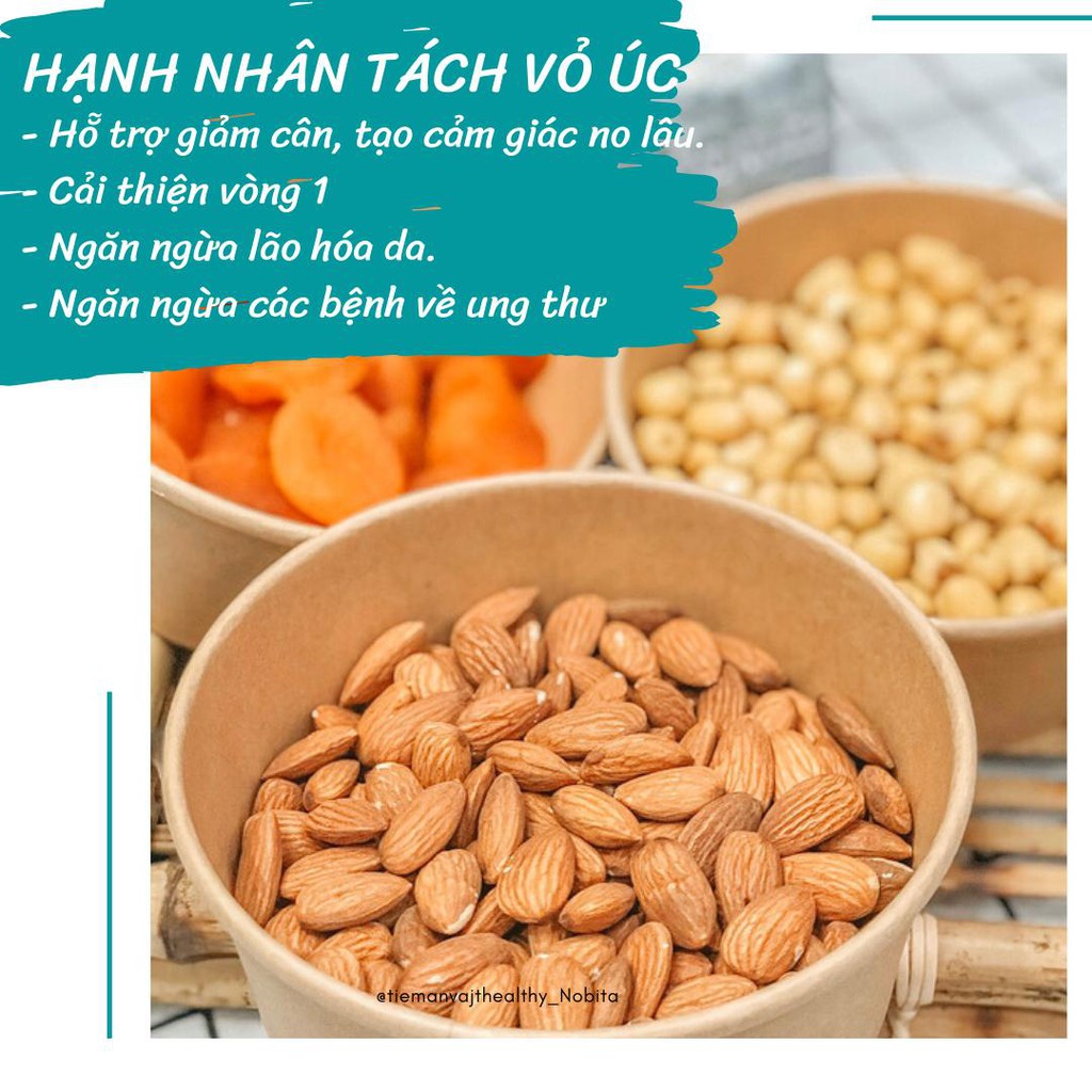 Hạnh Nhân Úc Tách Vỏ Nhà Nobita - 100% Sấy khô tự nhiên - Không Đường