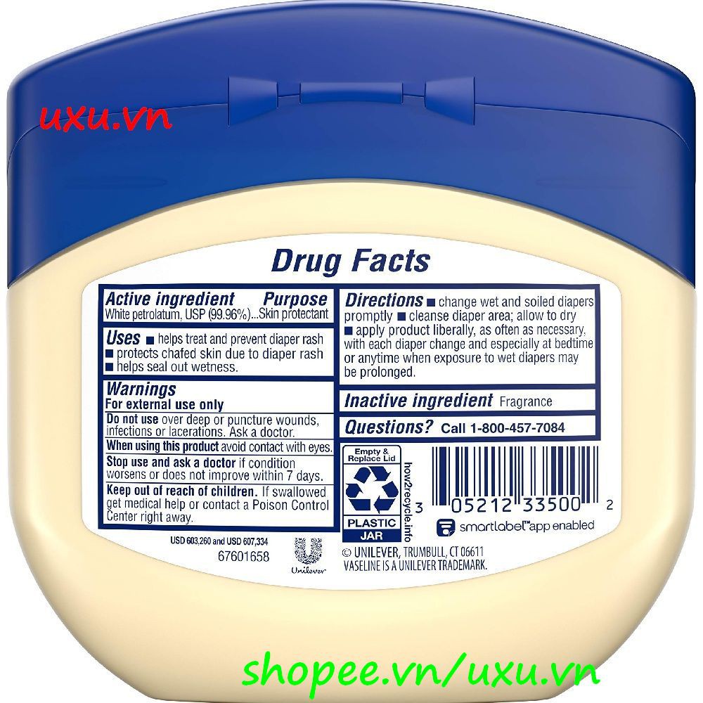 Sáp Dưỡng Da 368G Vaseline 100% Pure Baby Không Màu, Với uxu.vn Tất Cả Là Chính Hãng.