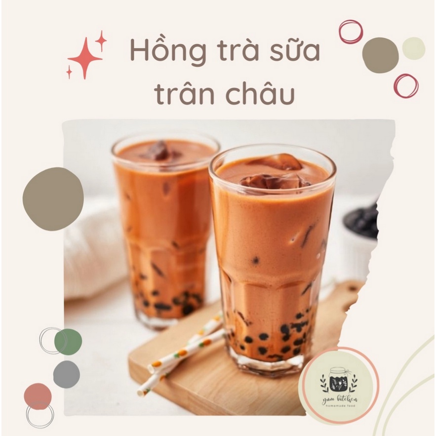 Set Trà Sữa Trân Châu Làm Nhà Thơm Ngon - Trà Phúc Long, Thái Xanh, Hồng Trà, Thái Xanh, Lúa Mạch Gói Vừa