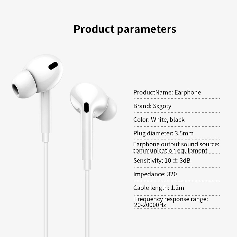 3.5mm In-Ear Headphones With Microphone For iPhone Se 2020 Huawei Xiaomi
