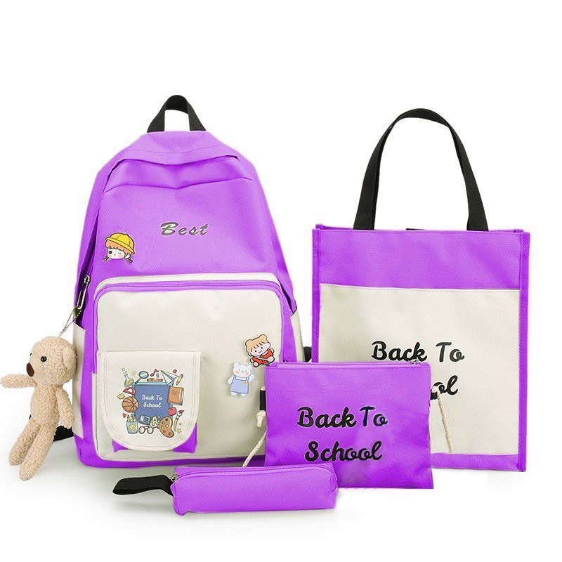 Balo 4 Món Ulzzang học sinh sinh viên laptop cấp 1 2 3 - Back to school