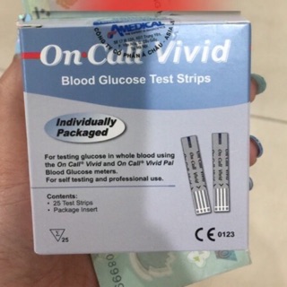 Que thử đường huyết on call vivid hộp 25 que
