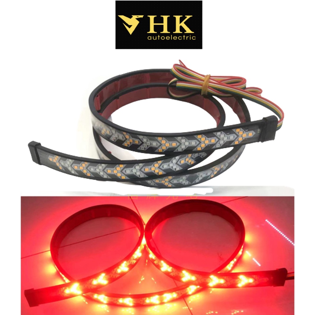 Dây led xi nhan hình mũi tên xương cá trang trí đuôi xe oto auto vol