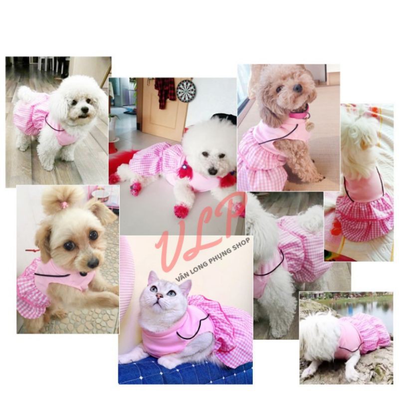 [2.5kg-7.5kg] Váy ôm dễ thương - trang phục thú cưng đáng yêu