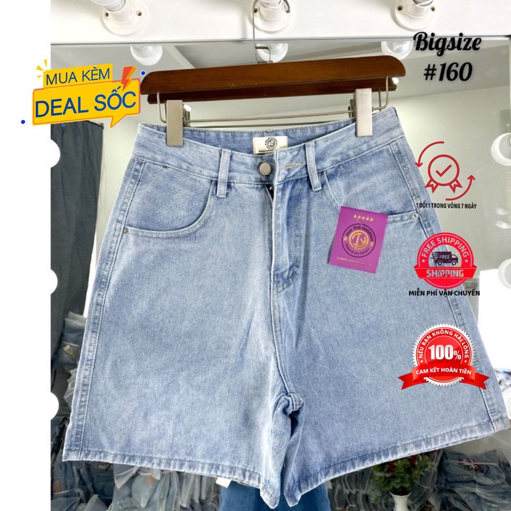 Quần Short Ngố Jeans Nữ Đại BIGSIZE 🌸 Gấp Gấu🍀 From chữ A ,Thoải Mái;khoe Dáng Siêu Hót Mã 160.