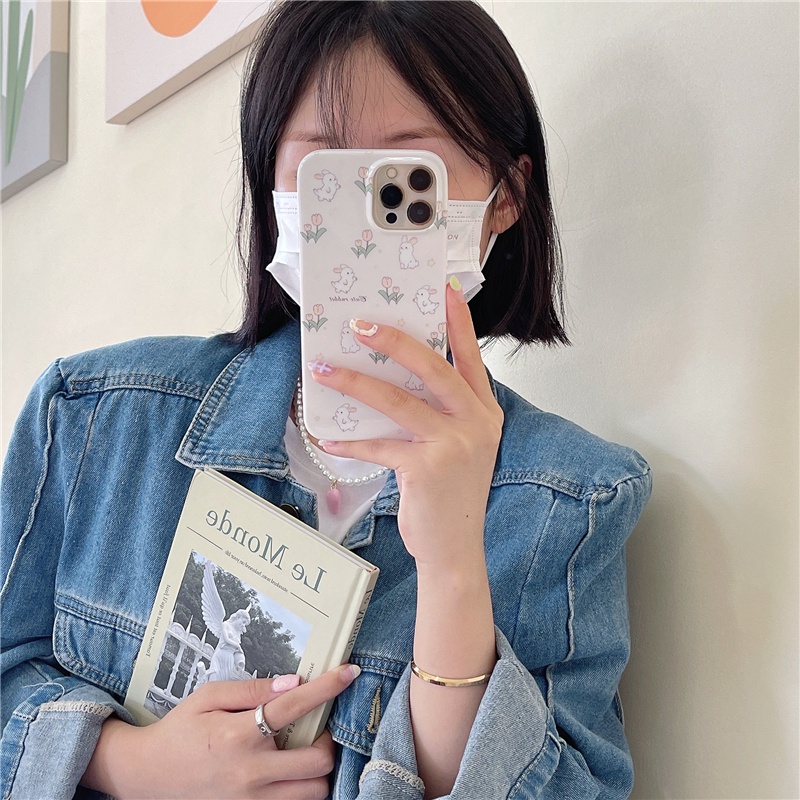 Ốp lưng iPhone chống sốc cho iphone 14 pro 13 pro max chống vỡ Khung TPU iphone 12 pro 11 xs max xr x / xs Ốp lưng điện thoại in hình thỏ dễ thương
