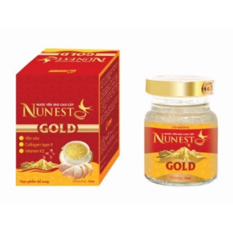 {TẶNG 1HŨ KHI MUA 10HŨ YẾN SÀO CAO CẤP NUNEST GOLD  15% YẾN CÓ ĐƯỜNG VÀ KO ĐƯỜNG ,YẾN SÂM70ml