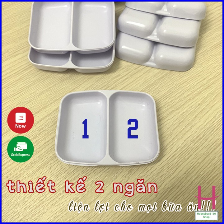 Đĩa đựng gia vị - nước chấm phíp 2 ngăn Việt Nhật { H }