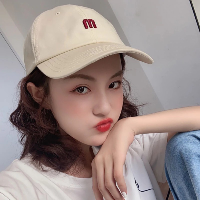 Nón Lưỡi Trai Thể Thao Thêu Chữ M Có Thể Điều Chỉnh Kích Cỡ