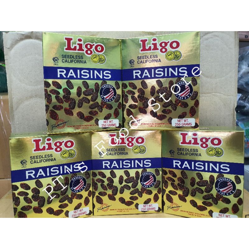 [USA]  Nho đen khô đóng hộp 250gr. Nho Ligo Raisins Seedless California  cty nhập khẩu chính hãng từ Mỹ