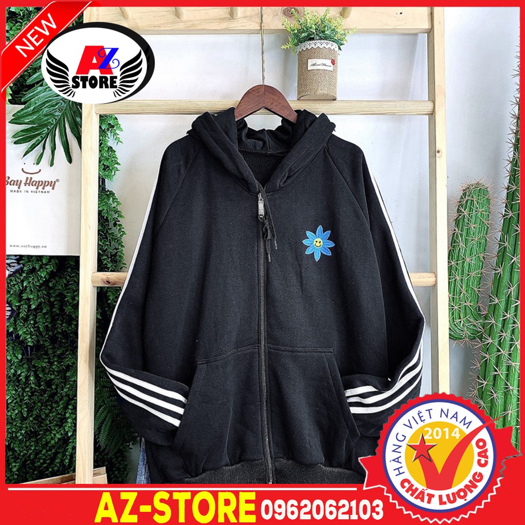 (Đủ Size M,L) ÁO HOODIE - ÁO KHOÁC NỈ NGOẠI Thêu Sticker Hoa Cúc (HD1630 - 3 Line Hoa Cúc - Ảnh Thật) MỚI