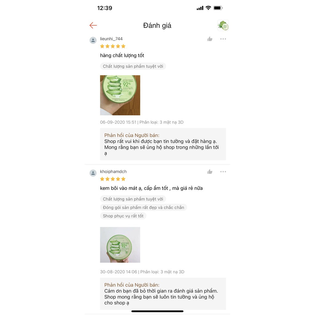 (Chính hãng)Gel lô hội Soothing &amp; Moisture Aloe Vera 92% Nature Republic 300ml - Cung cấp nước, độ ẩm -giảm bớt nếp nhăn