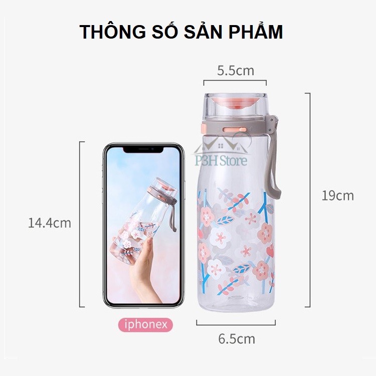 Bình Nước nhựa Tritan Lock&amp;Lock One Touch dung tích 500ml ABF687