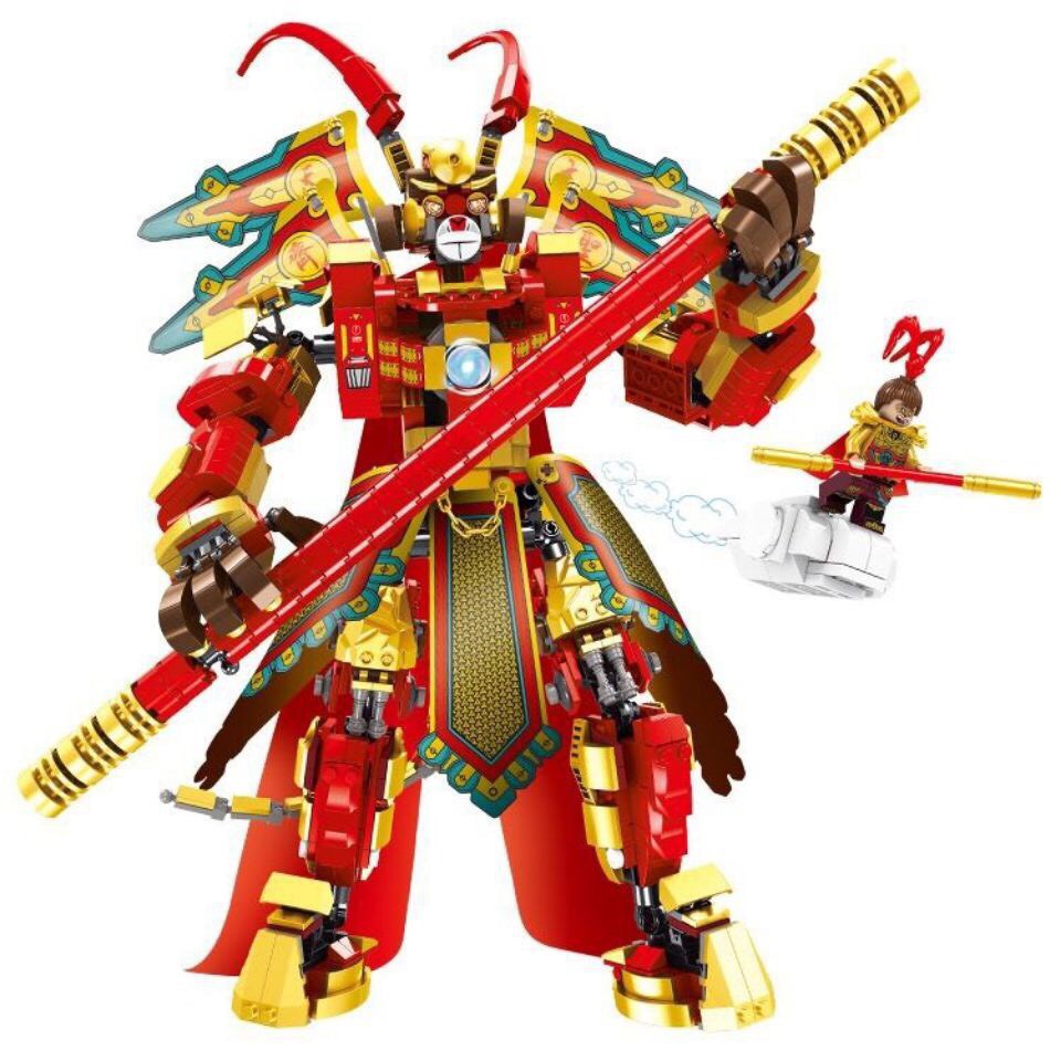 Lego 80012 - Leji 82220 , S0001 ( Xếp Hình Robot Tôn Ngộ Không , MonKey King Khổng Lồ 1260 Mảnh )