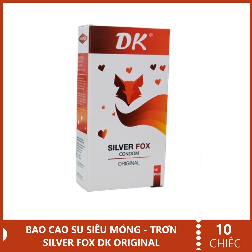 Bao cao su DK Silver Fox siêu siêu mỏng siêu trơn, hộp 10 chiếc