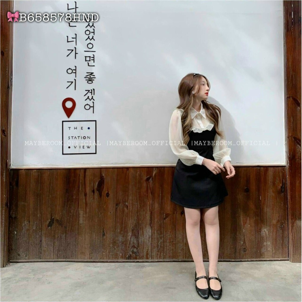 Đầm Xòe Họa Tiết Cổ Sơ Mi Tay Dài Thanh Lịch Thơi Trang Dạo Phố Dự Tiệc- Winchois | BigBuy360 - bigbuy360.vn