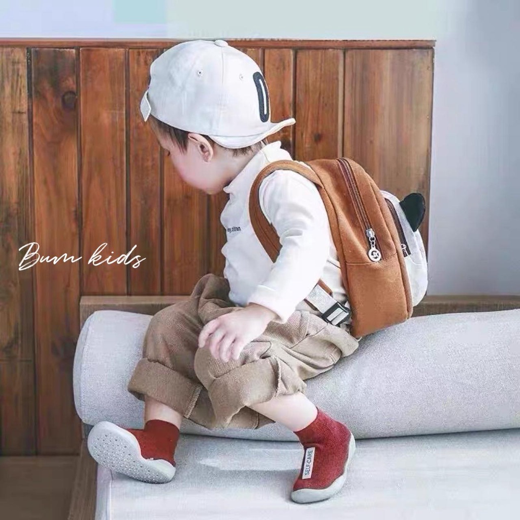 Giày tập đi cho bé - giày bún cao cổ có lớp chống trượt cho bé