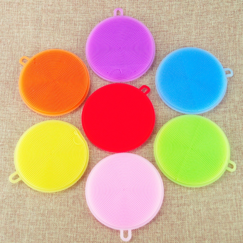 Miếng Silicone Tròn Rửa Chén Đĩa / Trái Cây / Rau Củ Quả
