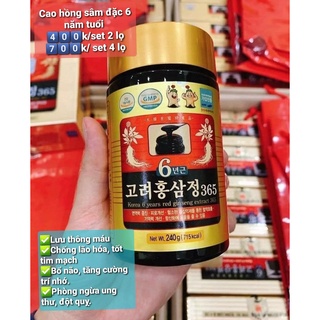 Cao hồng sâm 365 hàn quốc hộp 2 lọ/ 4 lọ x 240gr
