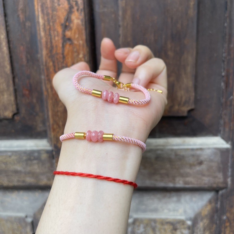 Vòng Tay Đào Hoa Hồng Phong Thuỷ - khai quang, xin lộc miễn phí