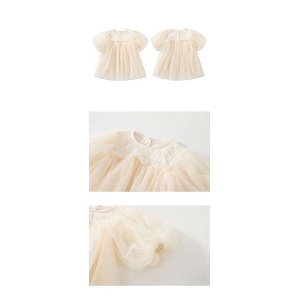 Đầm Công Chúa Phối Lưới Màu Sắc Thời Trang Cho Bé Gái