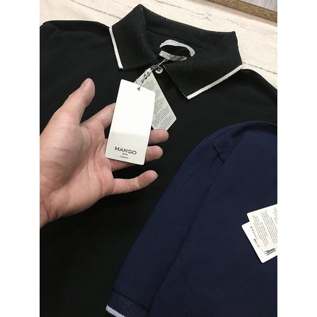 POMGVCT  Áo thun có cổ polo MAN-GO  phối viền cổ + tay sang trọng và tinh tế 2 màu đẳng cấp
