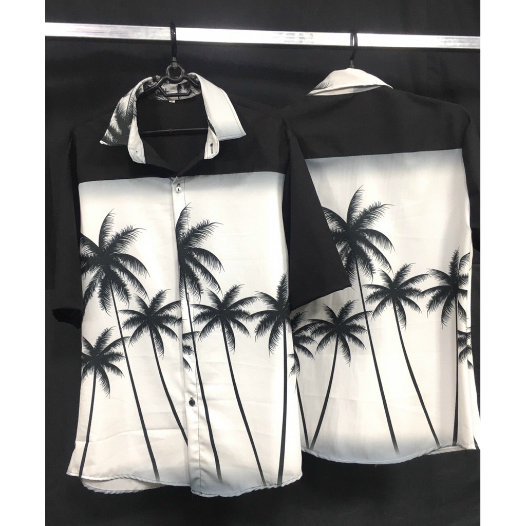 ÁO SƠ MI PORM RỘNG UNISEX CÂY DỪA 2 màu dể chọn DM232210