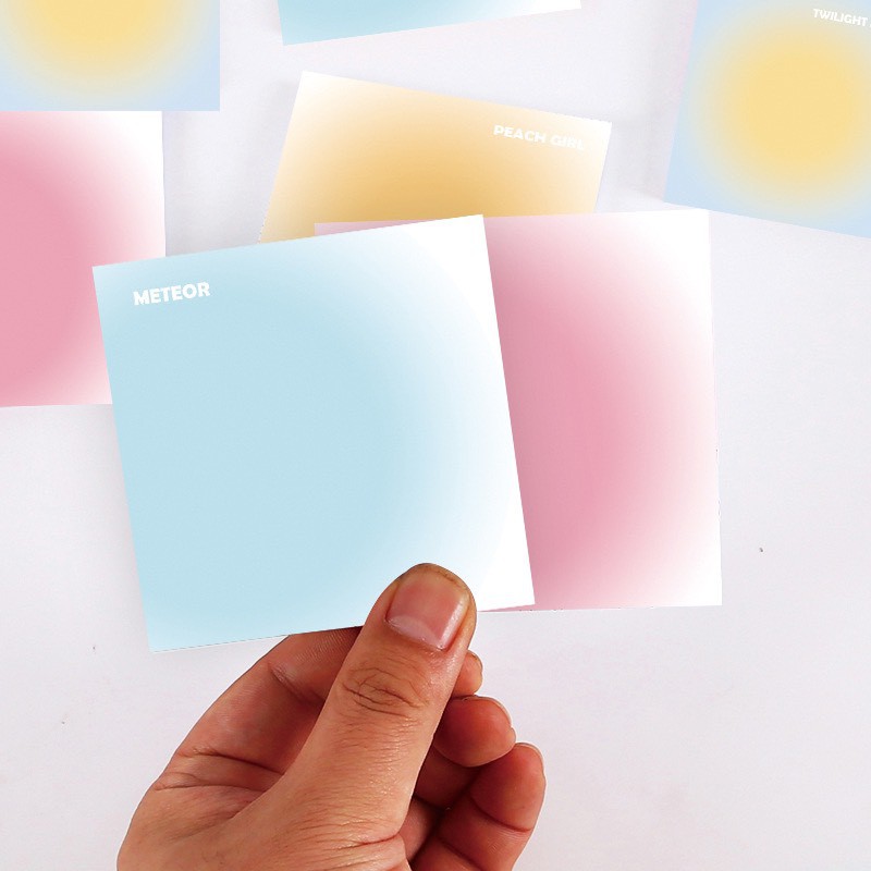 Tập 30 tờ giấy note, giấy nhớ pastel gradient Planet Series 7.5cm D-05