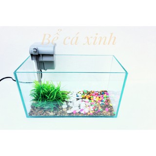 Bể cá mini để bàn 30x15x15 cm (Tặng phụ kiện trang trí)