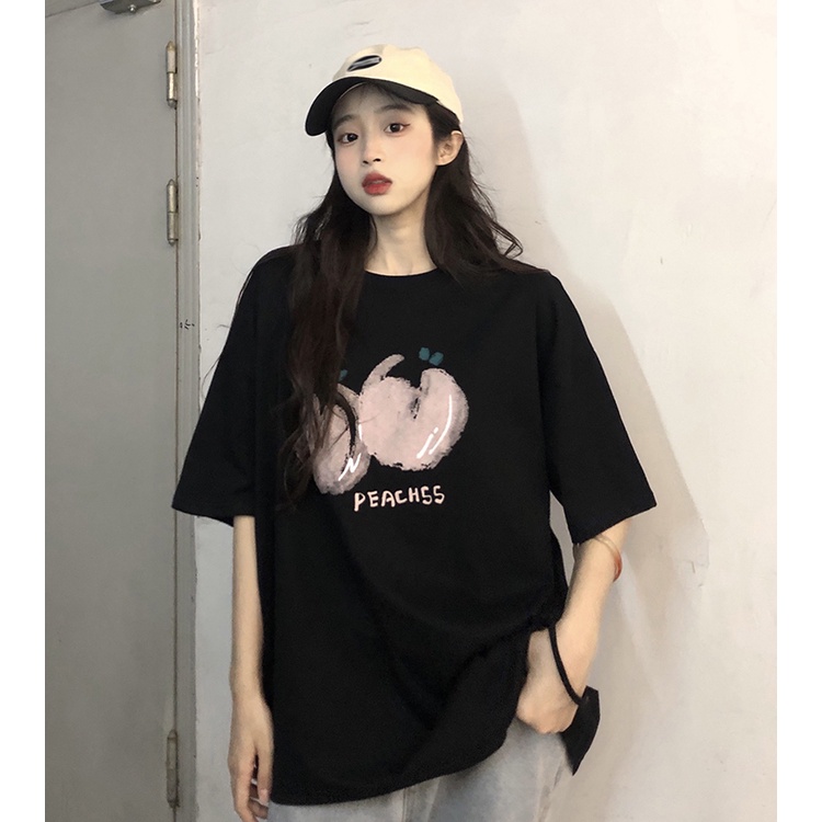 NRVP Áo thun nữ tay ngắn in hình phong cách Hàn Quốc thời trang mùa hè 2022