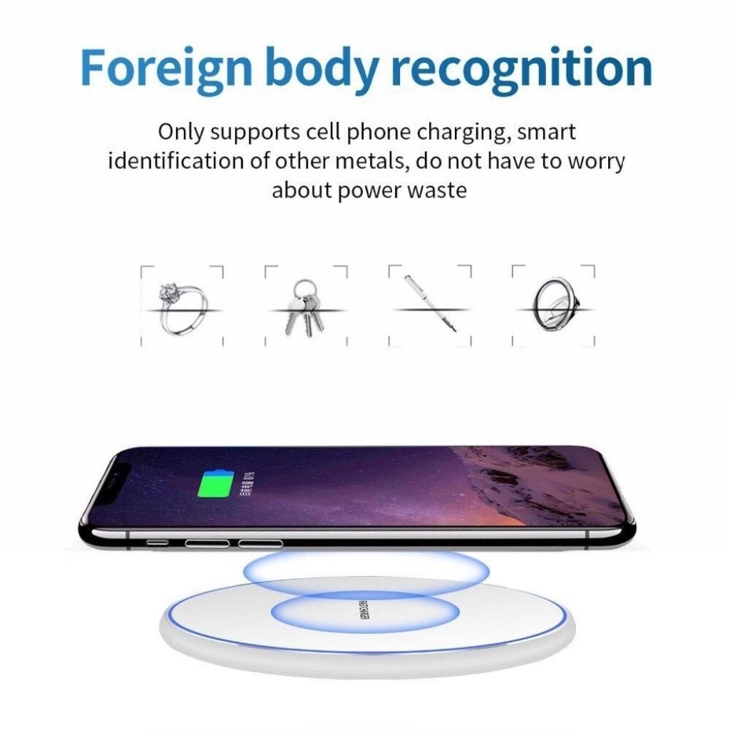 Sạc Không Dây Wireless Charger Sạc Nhanh Qi Dành Cho IPhone 8 Trở Lên Và các Dòng Điện Thoại Khác Cực Kì Tiện Lợi