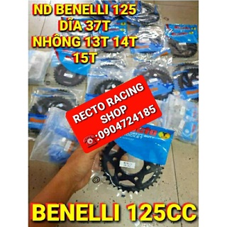 Nhông dĩa benelli tnt 125 dĩa 37t nhông 13t 14t 15t recto