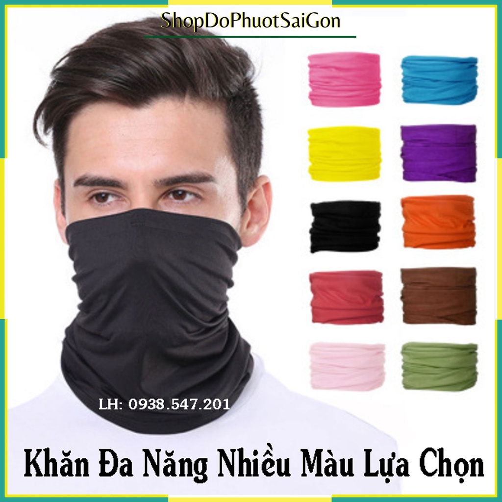 Khăn đa năng chống nắng đi phượt, chống bụi màu trơn nhiều màu lựa chọn