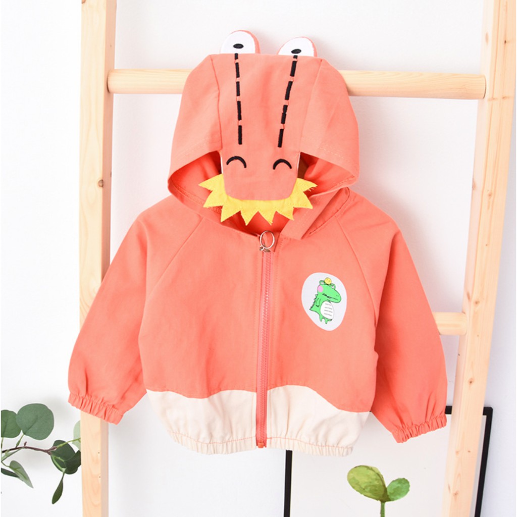 Áo khoác bé trai 3D in hình CÁ SẤU CUTE chất liệu cotton mềm mịn, thoáng mát cho da bé