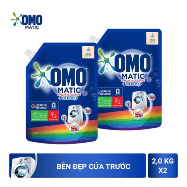 Combo 2 túi Túi Nước giặt Omo Matic dành cho máy giặt cửa trước túi 2kg