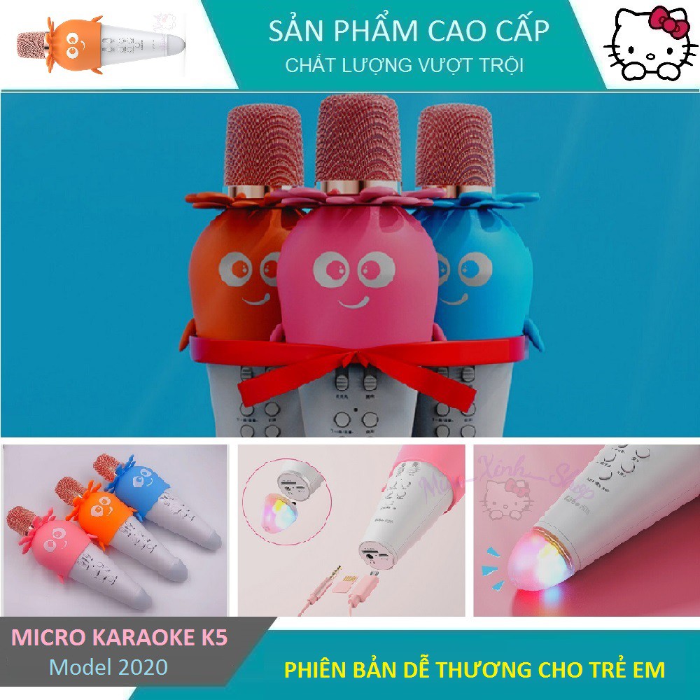 ❤ Dễ thương ❤ Micro hát Karaoke kiêm loa bluetooth M1-K5 cao cấp ❤ Âm thanh - hát siêu hay cho iphone ipad note ultra 20