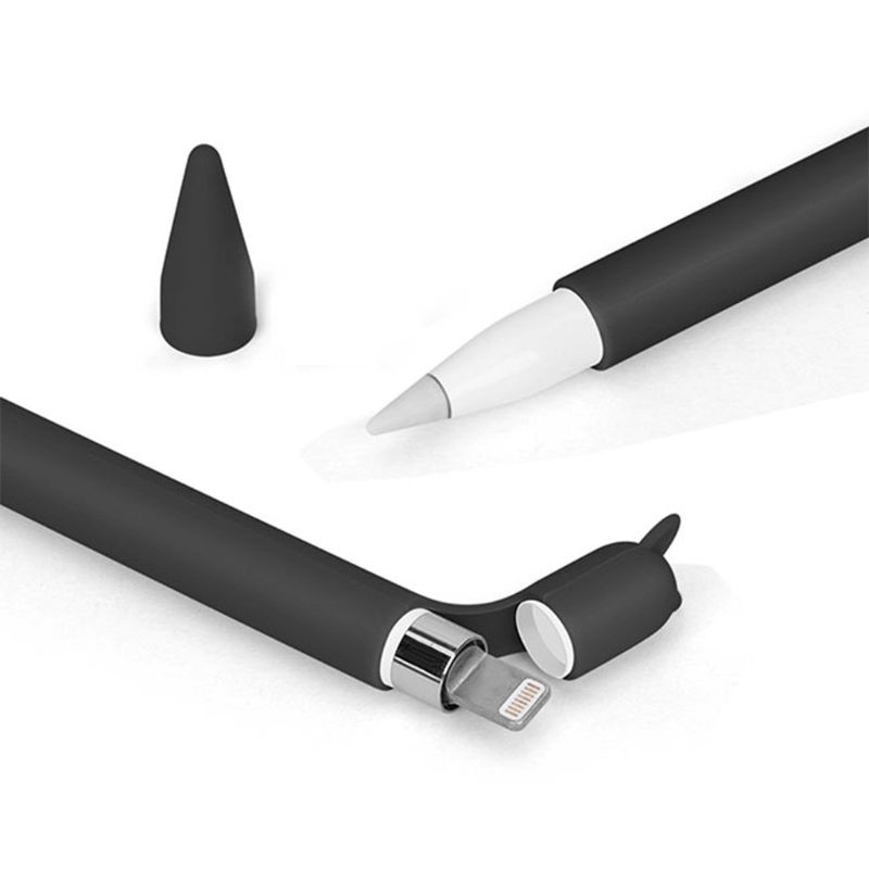 Vỏ bọc bảo vệ đầu bút cảm ứng iPad Pencil 1st bằng silicon chống cuộn hình tai mèo dễ thương