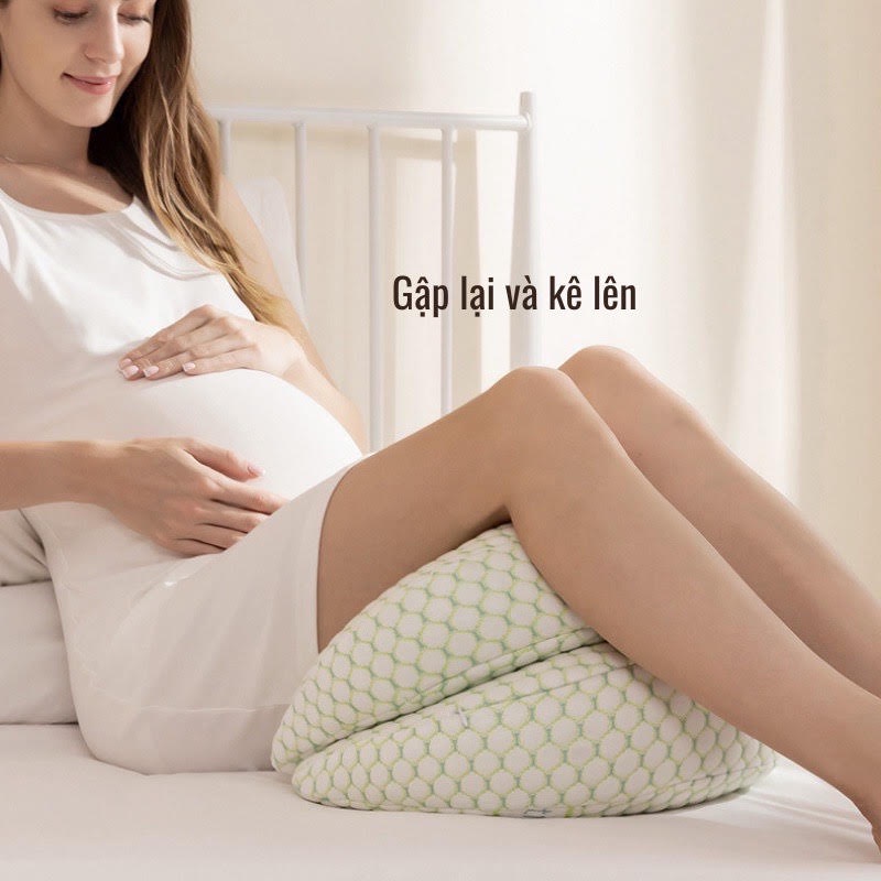 Gối Bầu Cánh Tiên Sợi Tre Cao Cấp Bella Mama Nâng Đỡ Bụng Hỗ Trợ Giảm Đau Lưng Cho Mẹ Bầu Hàng Loại 1- Gb03
