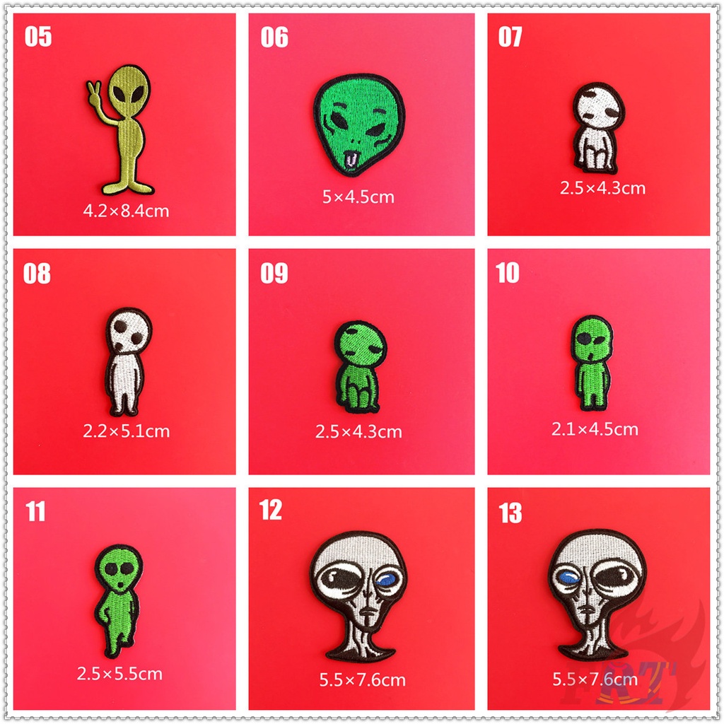 Miếng dán ủi thêu quần áo hình người ngoài hành tinh 01