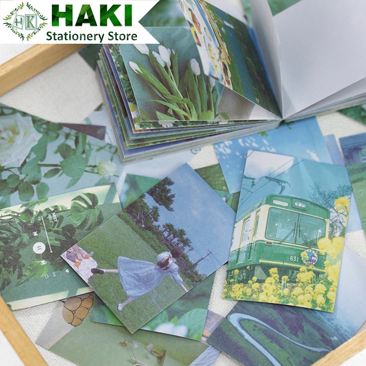 Nhãn dán sticker HAKI 50 hình dán cute trang trí sổ phong cảnh nhiều mẫu ST30