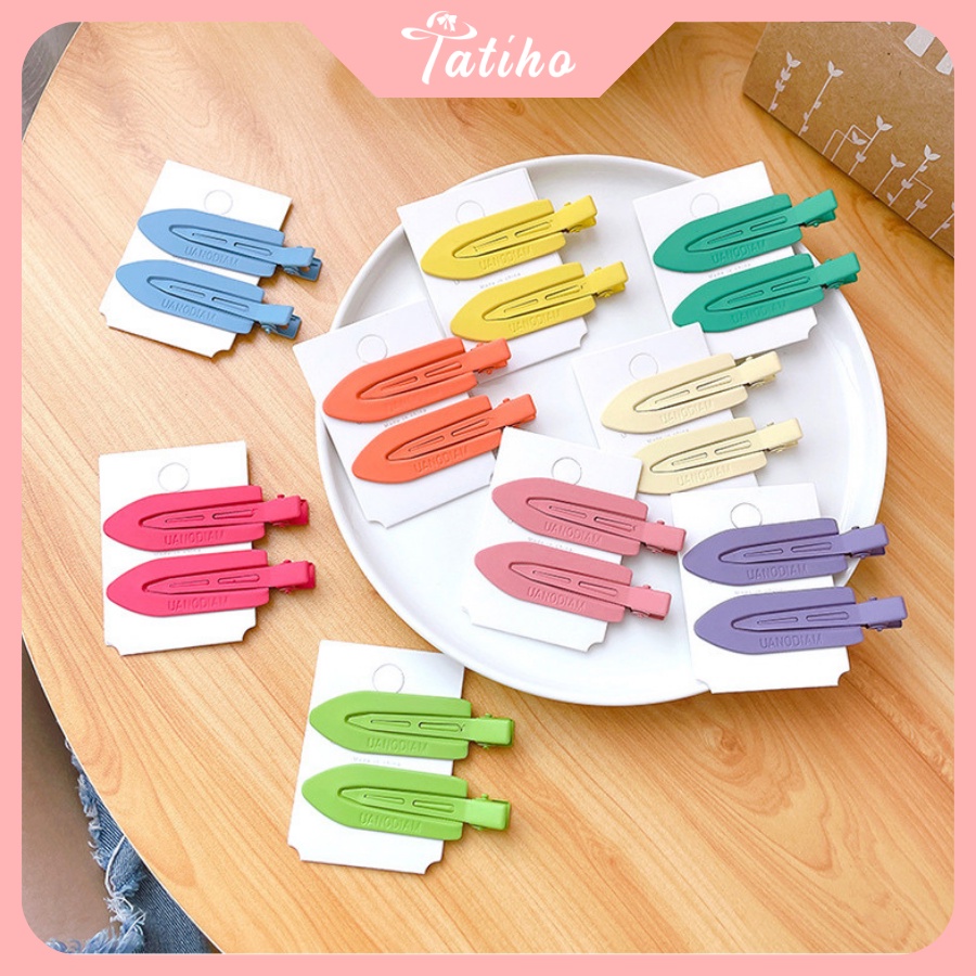 Kẹp Tóc Mái (Kẹp Tóc Mỏ Vịt) Trơn Nhiều Màu Phong Cách Hàn Quốc - Tatiho - Mã KT016