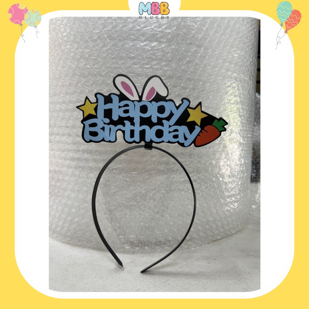 [TPHCM] Bờm Tai Thỏ Chữ Happy Birthday, Băng Đô Cài Tóc, Phụ Kiện Chụp Hình Sinh Nhật - MBBDecors